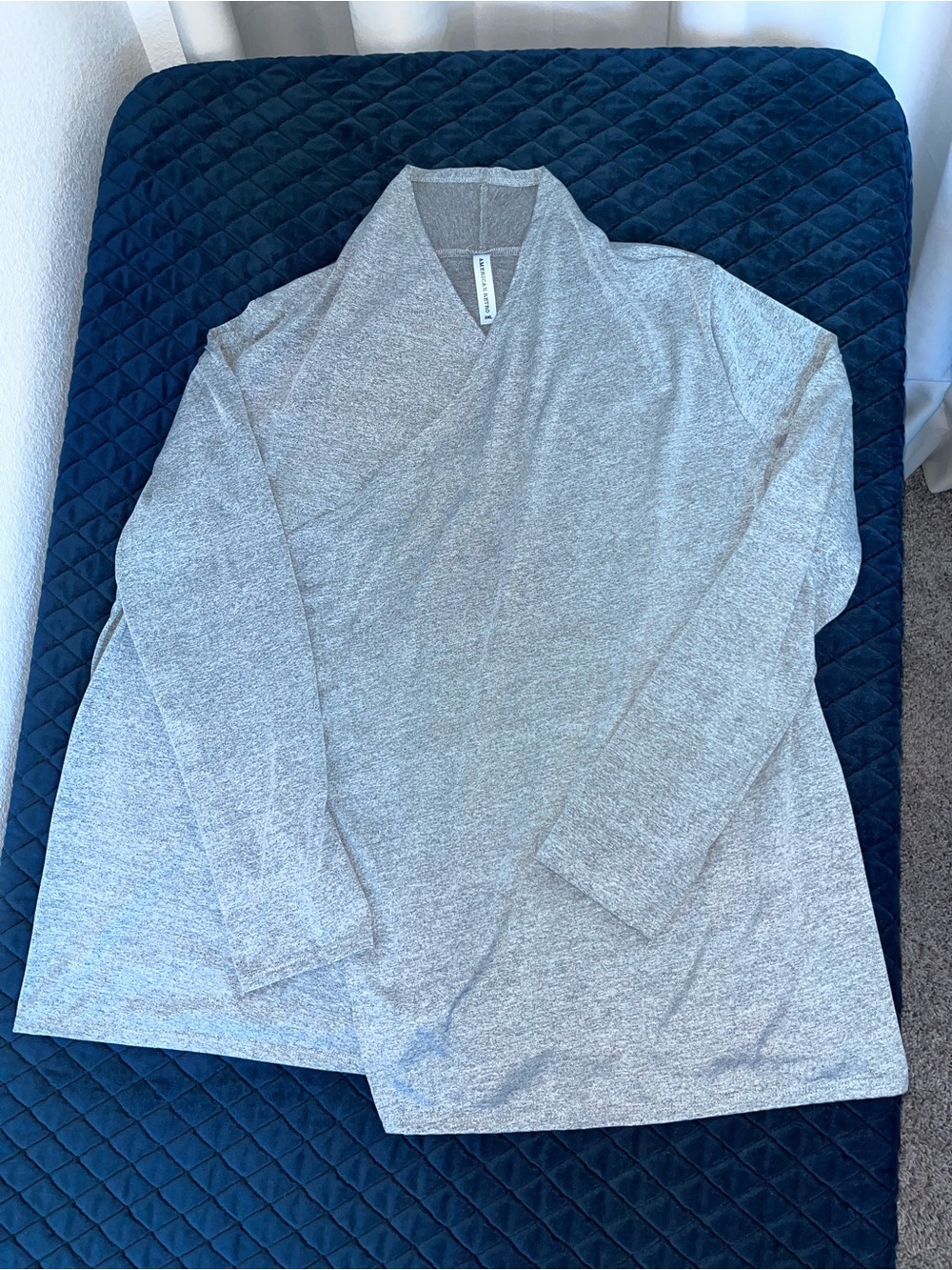 American Retro 3XL Light Gray Open Front Cardigan Sweater Women’s Long Sleeve
